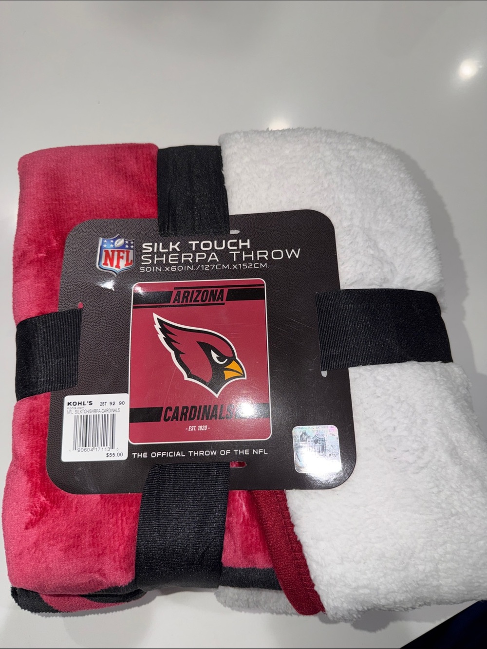 NFL Arizona Cardinals Silk Touch Sherpa Throw - Red, White, Black